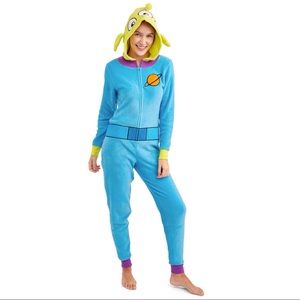 Disney Toy Story Fuzzy Alien Zip Up Onesie